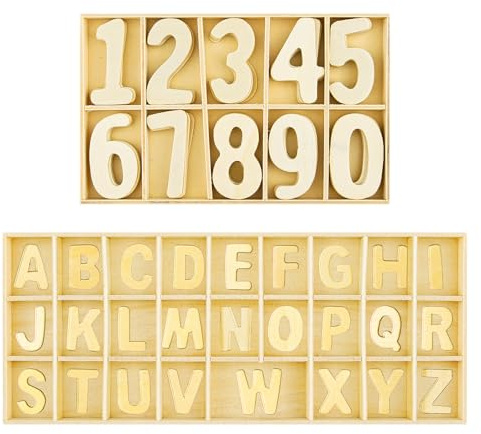 180 Stück Holzzahlen 0–9 und Holzalphabet ABC zum Basteln,Mini-Holzbuchstaben für die Heimdekoration,DIY-Lernsets zum Buchstabieren des Holzalphabets,Holzzahlen für die Wanddekoration