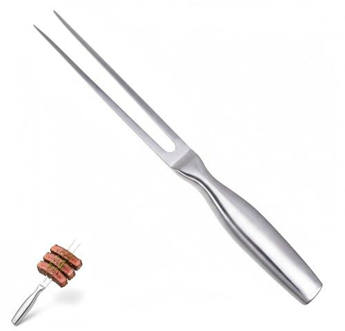 Tranchiergabel & Fleischgabel aus Edelstahl 27cm, Grillgabel mit komfortabler Griff, Professioneller Multifunktionales Kochgabel, Grillgabel Servier Bratengabel für Grill Küche Truthahn Braten