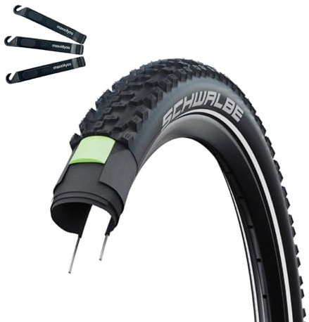1 x Schwalbe Fahrradreifen SMART SAM Plus Performance DD GreenGuard ADDIX E-50 Schwarz-Reflex 54-622 (29 x 2.10) inkl. maxxi4you Reifenheber