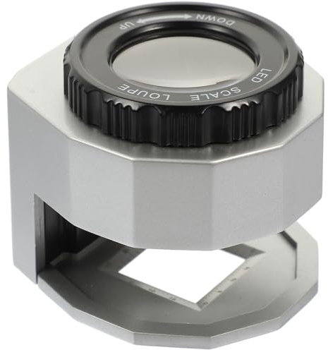 GALPADA Leichte Juwelierlupe mit LED Beleuchtung aus Aluminiumlegierung und Glas 30 fache Verstellbare Schmucklupe für Edelsteine und Uhren Beim Hobby und Fotografie