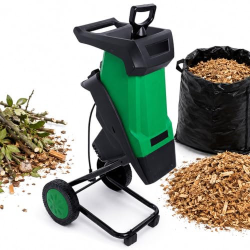 Wangyingxu Trituratore Cippatore Elettrico Mulcher, Biotrituratore 15 A con capacità di Taglio 1,8 Pollici, Sacco 50 L, Mulcher Efficiente per Scarti da Giardino e Rami