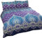 Asha Saphire Indiano Design Set Copripiumino e 2 Federa Set di Biancheria da Letto, Colore: Blu/Viola