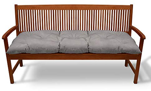 Beautissu Bankauflage Flair BK - Sitzkissen für Gartenbank - Polster Auflage Outdoor - Bankpolster Auflage für Sitzbank & Hollywoodschaukel - ca. 100x50x10 cm - Hellgrau