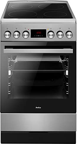 Amica Standherd 50 cm Umluft Glaskeramik Kochfeld Teleskopauszug Timer Softclose Tür
