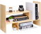VERGOODR Schreibtisch-Organizer, Büro-Aufbewahrungsregal, verstellbar, Naturholz, Bücherregal, Ständer, Holz, Caddy Schreibtisch-Organizer-Set, Büroaufbewahrung, erweiterbare Tischplatte