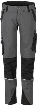 Planam 6411038 Norit Damen Bundhose, Schiefer/Schwarz, Größe 38