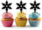 Shuriken Cupcake-Topper Wurfstern Ninja-Silhouette, Acryl, 12 Stück