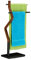 Relaxdays Handtuchhalter stehend, Handtuchständer, 2 Stangen, für Hand- & Geschirrtücher, Holz & Metall, schwarz/braun, 1 Stück