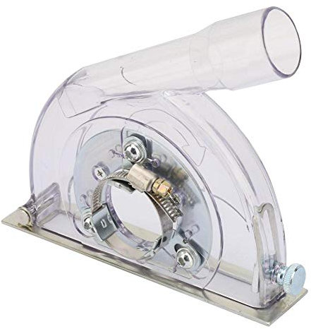 Fafeicy Angle Grinder Dust Extraction Guard, Transparent PC Shell Cutting Dust Cover Grinding Shroud 100/125/150mm Angle Grinder 3-27mm Adjustable for Dry Hanging Marble, Wall, Floor