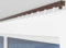 ALOHA Gardinenschiene aus Aluminium Vorhangschienen, Deckenbefestigung 1, 2, 3, 4, 5 -läufig für Schiebevorhänge, Vorhänge (ITU / 1-läufig / 480cm / mit Faltenlegehaken/Braun)