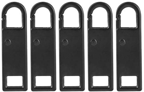 ULTNICE Reißverschluss Verlängerung Zinklegierung Anhänger Schwarz 5 Stück Reißverschluss Reparatur Ersatzteile Abnehmbar Universal Zubehör für Kleidung Mantel Koffer Jacken Rucksäcke Tasche