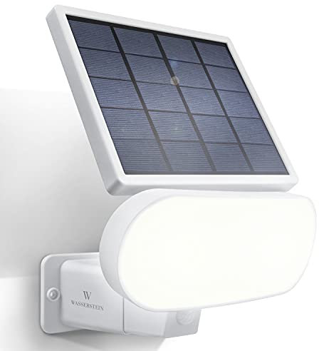 Wasserstein 2-in-1 Floodlight and Solar Panel Charger Compatible with Wyze Cam Outdoor and Wyze Cam Outdoor V2 (White) (Outdoor Security Camera NOT Included)