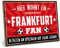 ARTFAVES® Wandbild Holzschild mit Spruch - Hier wohnt ein verrückter FRANKFURT Fan - Türschild Retro Vintage Deko Bild Geschenk - Fussball
