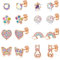 ORAZIO 8 Paar hypoallergene Ohrstecker für Damen Mädchen 316L Edelstahl mehrfarbig Zirkonia Herz Blume Schildkröte Perle Schmetterling Ohrstecker Set/RG