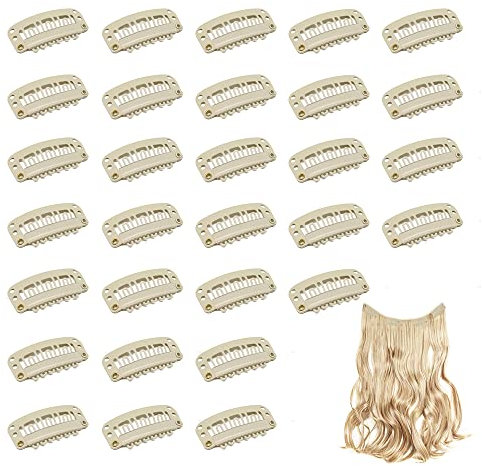 Dreamlover Klein Perücken Clips für Extensions Blond, Perücken Snap Clips, 30 Stücke