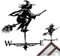 SMELEYOU Wetterhahn Wetterfahne für Garten Hexenwetter Vane für Gartenschuppen Hexenwind Vane 37x60 cm Metall Black Hohlwind Richtung Indikator Dachhalterung für Farm Yard Gavoebo Dekor