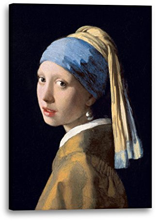 Leinwandbild (30x40cm) Jan Vermeer: Mädchen mit dem Perlenohrring (1665), Leinwand auf Keilrahmen gespannt und fertig zum Aufhängen, hochwertiger Kunstdruck aus deutscher Produktion