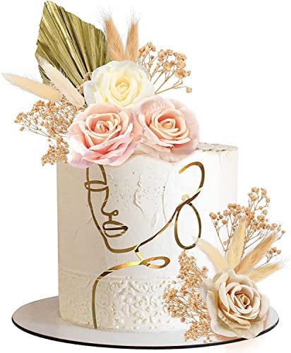 22PACK Torten Deko,Tortendeko MäDchen,Tortendeko Hochzeit,Deko Torte,Torten Topper,Gesicht Acryl Kuchen Topper, Geburtstag Kuchen Topper Set FüR JubiläUm Party Feiern (Vintage Stil)
