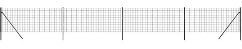 vidaXL Maschendrahtzaun, Gartenzaun Wildzaun mit PVC Beschichtung, Drahtzaun Begrenzungszaun für Außenbereich, Drahtgitter Maschendraht, Anthrazit Verzinkter Stahl