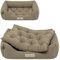 HOUND & NATURE | Orthopädisches Hundebett Zermatt, Hundekörbchen Kleine Hunde mit hohem Rand, Kuscheliges Hundesofa mit Hundekissen waschbar (S - 75x60 cm, Taupe)