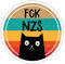 Spreadshirt FCK NZS Katze Gegen Rechts Politik Sticker, max. 10x10 cm, 10 x 10 cm, Mattweiß