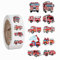 PLAYZOCO Feuerwehr-Aufkleber für Kinder, Feuerwehr-Aufkleber, Kinderaufkleber, Feuerwehr-Aufkleber, Feuerwehr-Aufkleber, Rolle, 500 Aufkleber, 2,5 cm, Feuerwehr
