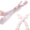 ztowoto Elegante Schwarze Handschuhe Satin-Frauen Lange Handschuhe Schwarz Daumenloch, Abendhandschuhe 1920s FüR Oper Abend Party Tanz Hochzeit Prom (58cm / 23in) (1, Rosa, Einheitsgröße)