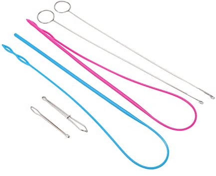 Sewing Loop Turner Hook, 6Pcs Sewing Loop Kit Stainless Steel Material, Sewing Tools for Household DIY with Loop Turner Hooks, Bungee Clips, Closed Rope Threader