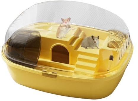 Zwerghamsterkäfig Rennmäuse Käfig Transparent Acryl Groß Mäuse Lebensraum Kleintiere Lebensräume Glas Hamster Käfig für Haustier Hamster Rennmäuse Inklusive Wasserflasche Laufrad Futterschale