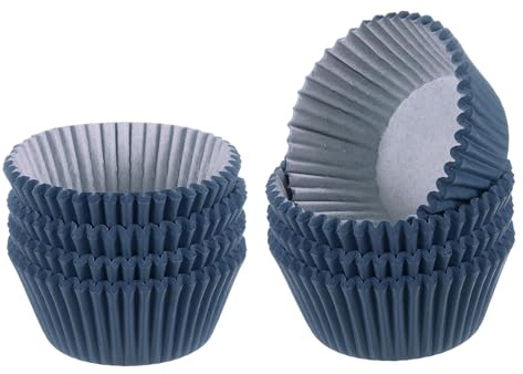 QUARKZMAN 200 Stück Cupcake-Förmchen Dunkelblau Cupcake-Becher Standardgröße Muffin-Förmchen Papiere Backbecher Wrapper Fettbeständig für Party Hochzeit Geburtstag