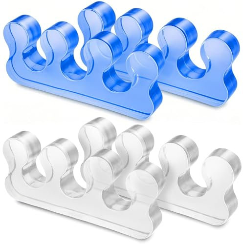 iLamvie 4pcs Toe Separator,Pedicure Toe Separators,Toe Separators For Nail Varnish,Repeatable Washable Toenail Dividers,Toe Separators For Nail Polish Application