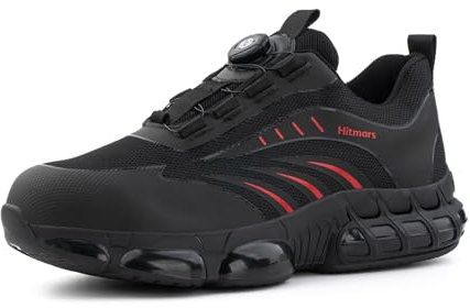 Loiston Arbeitsschuhe Herren Sicherheitsschuhe Damen Stahlkappenschuhe Bequeme Safety Shoes Dachdeckerschuhe Küche Security Schuhe Rot EU 42