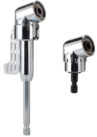 2-Pack 90° & 105° Right Angle Drill Adapter - 1/4 Hex Shank, Compatible with Power Drills & Screwdrivers for Tight Spaces