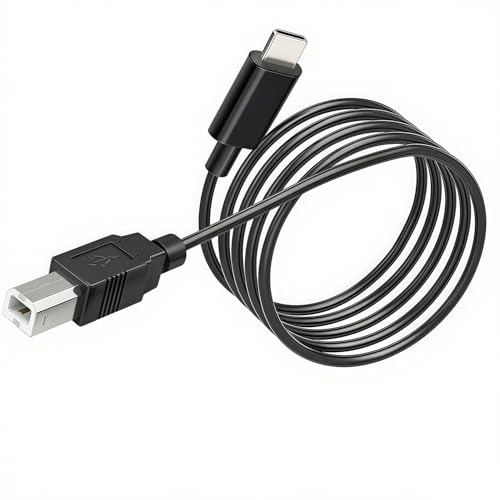 HEUUN 1 m Druckerkabel USB-C auf USB-B für Drucker und MIDI-Geräte | Kompatibel mit MacBook Pro/Air, Laptop, iPad, iPhone 15/16/17, Samsung, HP, Canon, Yamaha, MIDI-Keyboard und DJ-Controller