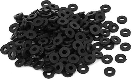 sourcing map 200 Stück Nylon Unterlegscheiben M2 5mm Außendurchm. 2mm Innendurchm. 1mm Dicke für Wasserschlauch Wasserhahn