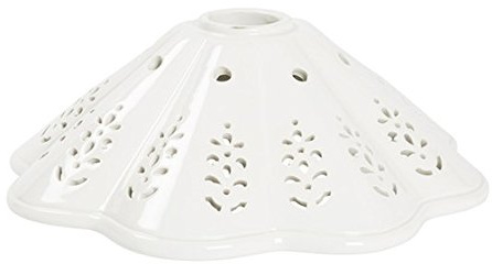 Lampenschirm aus Keramik, perforiert, weiß, Ersatz 31 cm