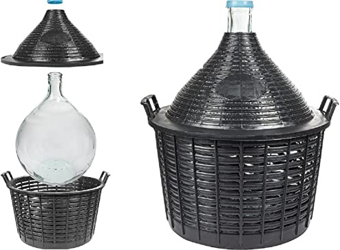 Hefereinzucht Schlag Glasballon Gärballon Weinballon im Kunststoffkorb in verschiedenen Größen 5-20 Liter (15 Liter)
