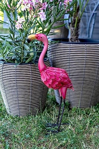 DARO DEKO Metall-Figur Flamingo 1 Stück - L - 22 x 54cm
