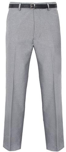 Style Spot Mens Everpress Trouser Formal Pants Premium Material Regular Fit Ideal for Casual Wear (Grey Silver, 40W - 29L)