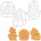 3er Set Weihnachten Ausstechformen (Formen: Weihnachtsmann, Schneekugel und Schneemann), 3 Teile, Bakerlogy
