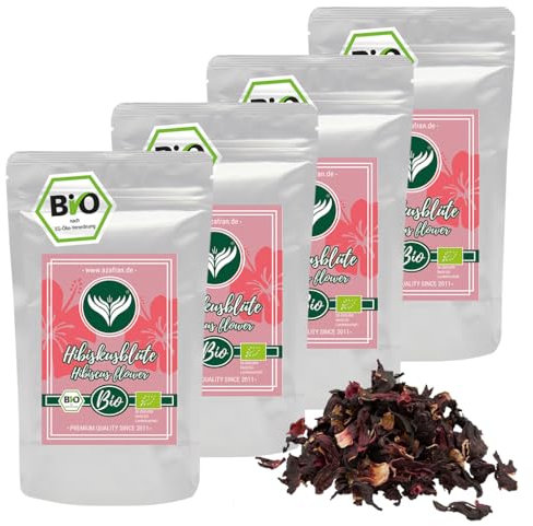 Azafran BIO Hibiskusblüten, Hibiskus ganz getrocknet, ideal als Hibiscus Tee 1kg
