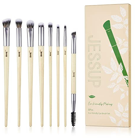 Jessup Pinselset Augenpinsel Set Augen Make Up Pinsel Set 8 Stück Lidschattenpinsel Augenpinselset Kosmetikpinsel Schminkpinsel Augenbrauen Eyeliner Pinsel Eye Shadow Brushes Set T328