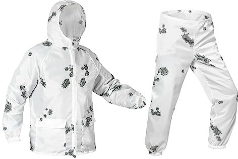 Eosphorus Klecks Wintertarnung Winter-Camouflagen Schneetarn Schnee-Camouflage Ultradünner für Jagd, Airsoft, Paintball, Outdoor-Aktivitäten (XL)