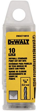 DEWALT DWAST18010 1/8IN DRYWALL STANDARD CUT OUT BIT 10 Pack