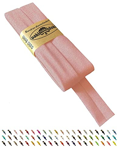 Sandras-Bastelladen Oaki Doki Schrägband/Einfassband Tricot de Luxe Jersey gefalzt 3m x 20mm 061-Meliert Rosa