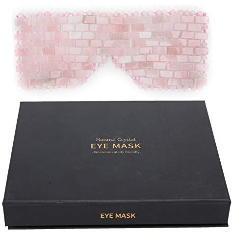 Le masque de relaxation des yeux Jadestone, outil de soin de sommeil naturel pour masseur de visage réduit les cernes(Quartz rose)