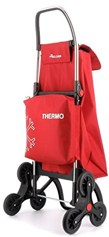 Klappbarer Einkaufstrolley Rolser I-Max Thermo Zen 6 Räder Treppensteiger - Rot