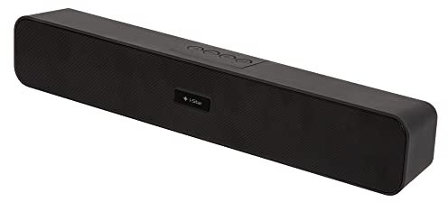 i-Star Soundbar Mini Portable Bluetooth PC and TV Speakers, Compact 10W Wireless Computer Speaker Sound Bars for Gaming, Bluetooth, USB or AUX Input, Built in FM Tuner