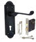 Haven Heritage ® Internal Lock Door Handles Ashworth in Matt Black, Inc Lock with Keys - Back Plate Size 170mm x 42mm. Sold as 1 x Pair