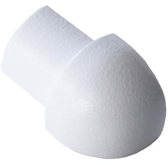 Dalsys Außeneck für Fliesenschiene Aluminium (eloxiert) Viertelkreisprofil 8mm, Weiß Fliesenprofil